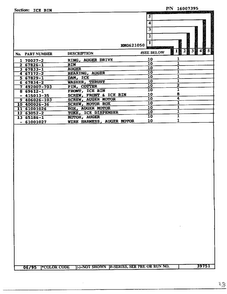 Ice Bin Page 2 Diagram and Parts List for 621050  Admiral Refrigerator