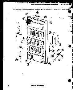 Door Assembly Diagram and Parts List for ESU13-A P60345-11WA Amana Freezer