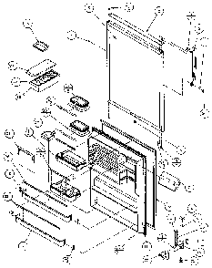 Refrigerator Door Diagram and Parts List for TXI21R-P1168002W  Amana Refrigerator