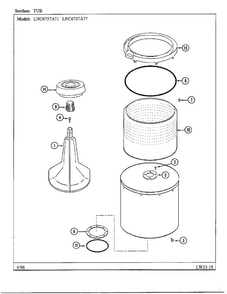 Tub Diagram and Parts List for LNC6757A77  Admiral Washer