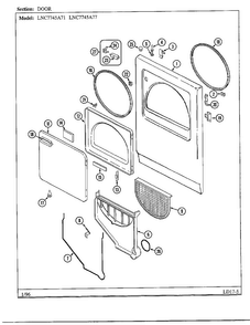 Door Diagram and Parts List for 7745  Norge Dryer