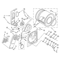 Bulkhead Parts, Optional Parts Diagram and Parts List for NED5100TQ1  Amana Dryer