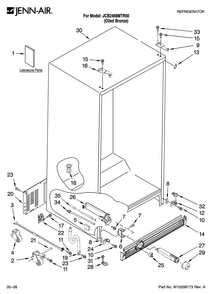 Cabinet Parts Diagram and Parts List for JCB2488MTR00  Jenn-Air Refrigerator