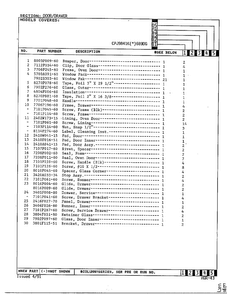 Door/drawer Page 2 Diagram and Parts List for CPJ9841K(*)689DG  Hardwick Range