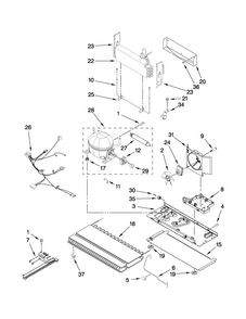 Unit Parts Diagram and Parts List for MBB1953XEW0  Maytag Refrigerator