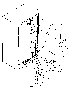Back Unit Diagram and Parts List for SBI20QE-P1162905WE  Amana Refrigerator