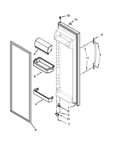 Refrigerator Door Parts Diagram and Parts List for 8MSF25N4BW00  Maytag Refrigerator