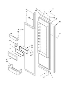 Refrigerator Door Parts Diagram and Parts List for JS48NXFXDW00  Jenn-Air Refrigerator