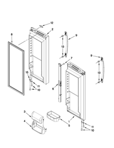 Refrigerator Door Parts Diagram and Parts List for AFF2534FEW5  Amana Refrigerator