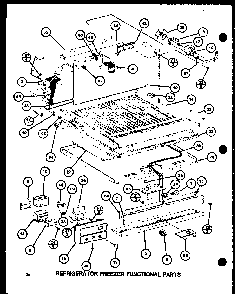 Refrigerator Freezer Functional Parts Diagram and Parts List for TM16G1-P76512-28W  Amana Refrigerator