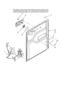 Door And Latch Parts Diagram and Parts List for MDBH945AWS0  Maytag Dishwasher