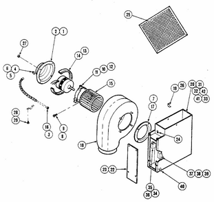 Blower Plenum Diagram and Parts List for 629CG200  Kenmore Cooktop