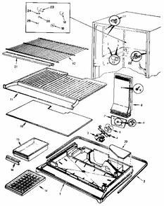 Freezer Compartment Diagram and Parts List for 742JRT192B MBJ51B Kenmore Refrigerator