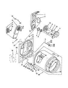 Bulkhead Parts Diagram and Parts List for 4GMEDC300YW2  Maytag Dryer