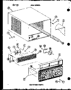 Exterior Parts Diagram and Parts List for ES614-2S P67119-15R Amana Air Conditioner