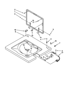 Washer Top And Lid Parts Diagram and Parts List for MGT3800XW1  Maytag Washer Dryer Combo