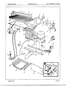 Unit Compartment And System Diagram and Parts List for 23973A  Admiral Refrigerator