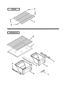 Shelf Parts Diagram and Parts List for 5VMTM21BW00  Maytag Refrigerator