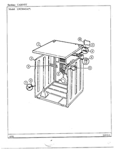 Cabinet Diagram and Parts List for 8643A  Norge Dryer