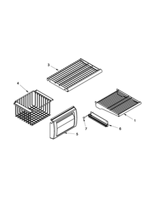 Freezer Shelf Parts Diagram and Parts List for JS48SEDUDW14  Jenn-Air Refrigerator