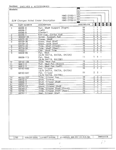 Shelves And Accessories Page 2 Diagram and Parts List for 21153-0B  Admiral Refrigerator