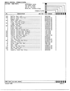 Door Parts Page 2 Diagram and Parts List for 68-2598  Hardwick Range