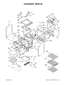 Chassis Parts Diagram and Parts List for JDS1450DS1  Jenn-Air Range