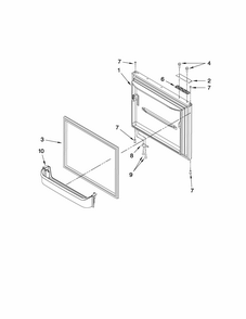 Freezer Door Parts Diagram and Parts List for GB6526FEAS5  Maytag Refrigerator