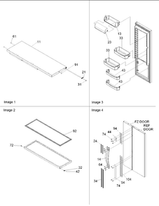 Refrigerator Door & Door Trim And Handle Diagram and Parts List for AARS2304AC-PARS2304AC0  Amana Refrigerator