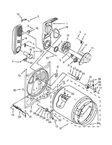 Bulkhead Parts Diagram and Parts List for 7MMGDC400DW2  Maytag Dryer