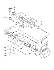 Motor And Ice Container Parts Diagram and Parts List for MSD2574VEQ11  Maytag Refrigerator