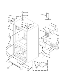 Cabinet Parts Diagram and Parts List for MFI2269VEB10  Maytag Refrigerator