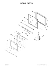 Door Parts Diagram and Parts List for JES1750FS0  Jenn-Air Range