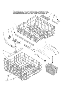 Upper And Lower Rack Parts Diagram and Parts List for MDBH985AWB45  Maytag Dishwasher