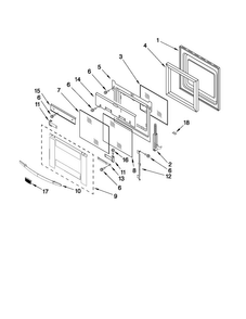 Oven Door Parts Diagram and Parts List for MMW7530WDW01  Maytag Microwave Oven Combo