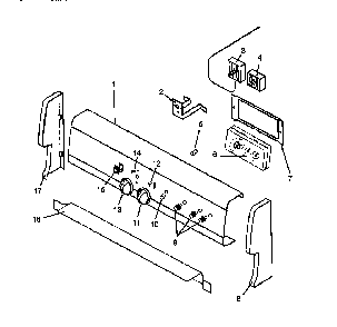Backguard Assembly Diagram and Parts List for AGS751W1P1141273NW  Amana Range