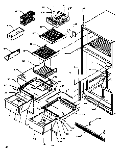Cabinet Shelving Diagram and Parts List for TG18R2-P1181701WW  Amana Refrigerator