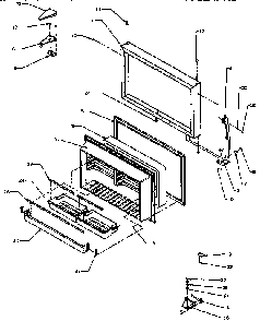 Freezer Door Diagram and Parts List for TXI22R-P1168008W  Amana Refrigerator