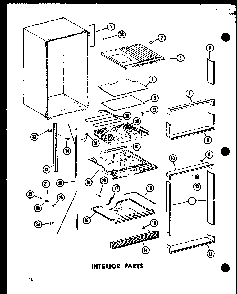 Interior Parts Diagram and Parts List for TC18D-P73500-25W  Amana Refrigerator