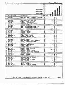 Freezer Compartment Page 2 Diagram and Parts List for 621841  Admiral Refrigerator