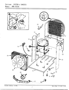 System And Chassis Diagram and Parts List for 93256A  Admiral Dehumidifier