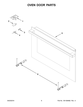 Oven Door Parts Diagram and Parts List for JJW6024HM0  Maytag Wall Oven