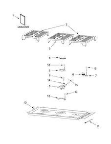 Cooktop, Burner And Grate Parts Diagram and Parts List for JGC7636BS0  Jenn-Air Cooktop