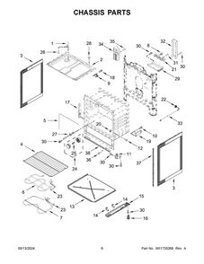 Chassis Parts Diagram and Parts List for YACR4303MMS1  Amana Range