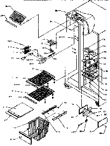 Freezer Section Diagram and Parts List for SXD25N-P1162419W  Amana Refrigerator