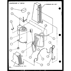 Compressor & Tubing 2 Diagram and Parts List for PTH12400ER P9872129R Amana Air Conditioner