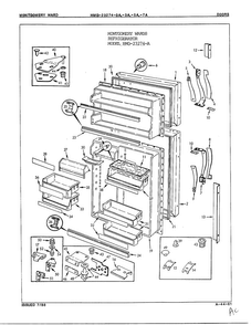 Doors Diagram and Parts List for 23274A  Admiral Refrigerator