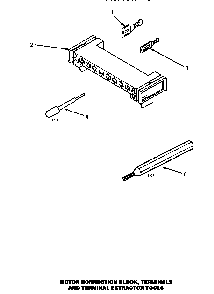 Motor Connection Block, Terminals & Terminal Extractor Tool Diagram and Parts List for LG4429L P1158901WL Amana Dryer