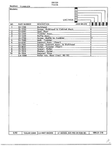 Tumbler Page 2 Diagram and Parts List for 7443A  Norge Dryer