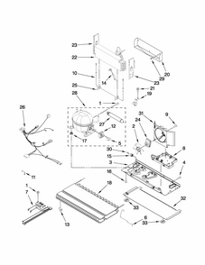 Unit Parts Diagram and Parts List for GB2026PEKW4  Amana Refrigerator